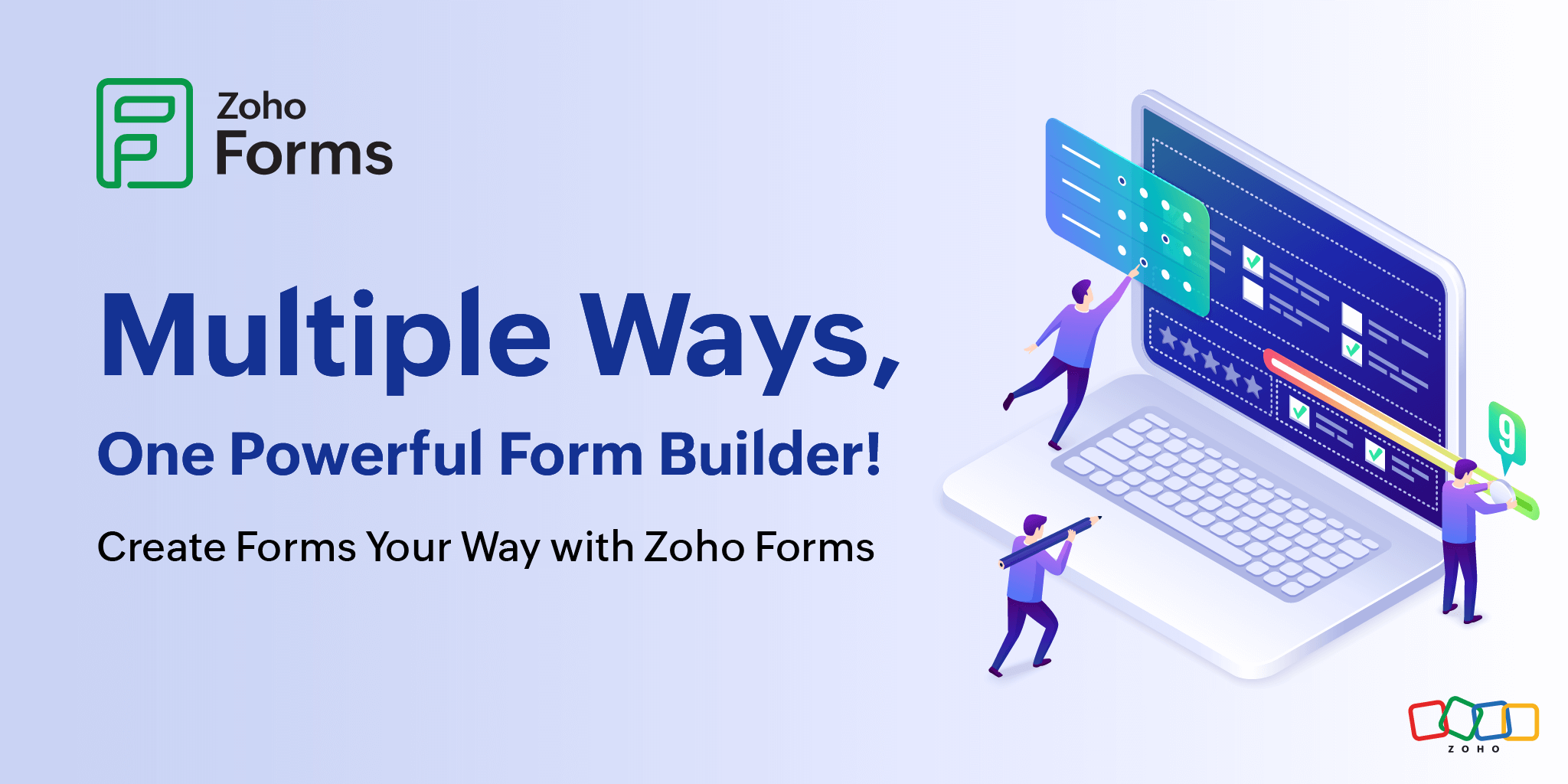 Multiple ways to create forms with Zoho Forms 